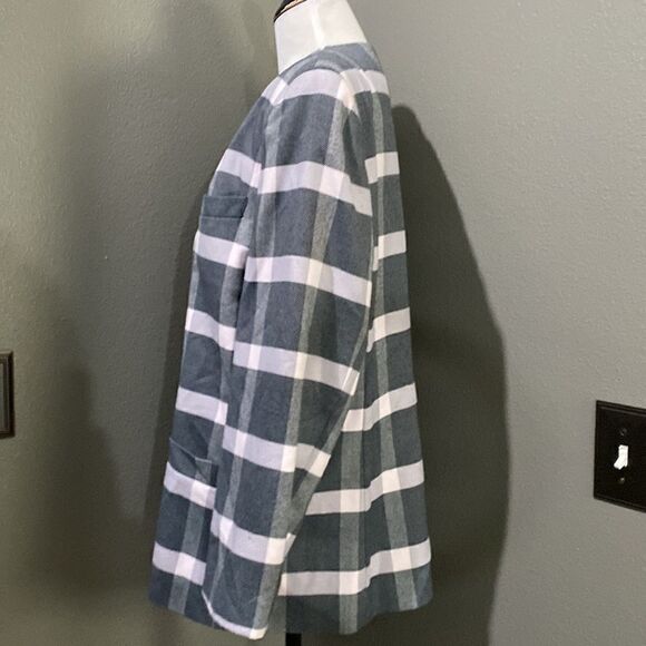 Vintage Le Suit Buffalo Check Plaid Double Breasted Blazer Jacket Pink Grey - Picture 7 of 10